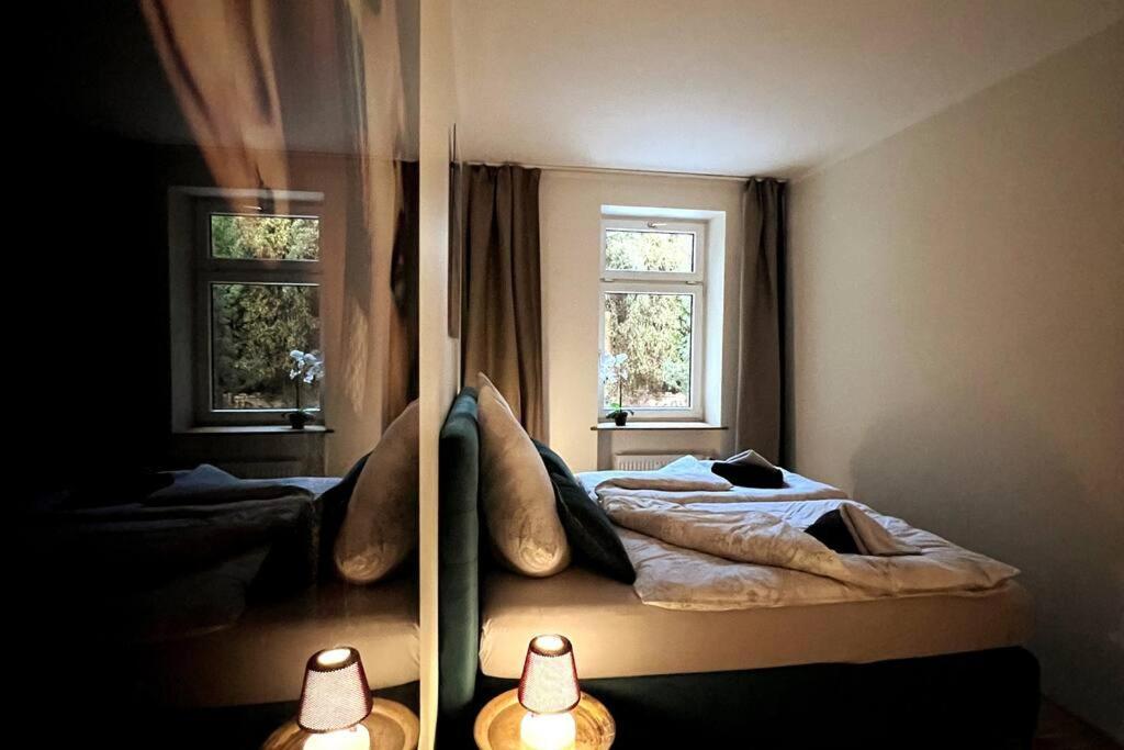 Soul-Apartment Terrasse Privat-Parkplatz Boxspringbett 55Zoll Tv Wlan ライプツィヒ エクステリア 写真